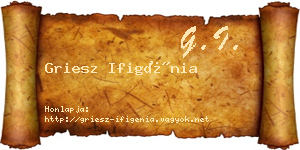 Griesz Ifigénia névjegykártya